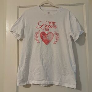 In My Lover Era Taylor Swift inspired White Shirt with pink print